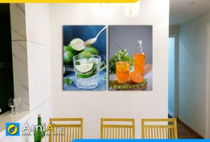 Hình ảnh Bộ tranh đồ uống đẹp hấp dẫn treo tường khu vực bàn ăn AmiA DU04