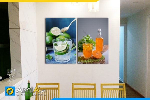 Hình ảnh Bộ tranh đồ uống đẹp hấp dẫn treo tường khu vực bàn ăn AmiA DU04
