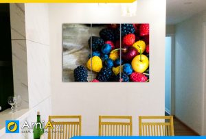 Hình ảnh Bộ tranh hoa quả chín mọng nhiều màu sắc treo bàn ăn đẹp AmiA PA13