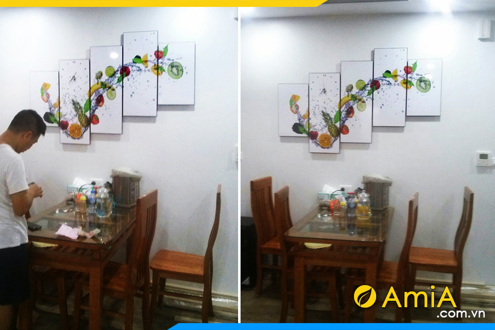 Hình ảnh Bộ tranh hoa quả đẹp nghệ thuật treo tường bàn ăn đẹp AmiA 975