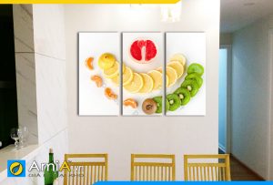 Hình ảnh Bộ tranh hoa quả tạo hình nghệ thuật treo bàn ăn phòng ăn đẹp AmiA PA24