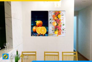 Hình ảnh Bộ tranh hoa quả trái cây họ nhà cam quýt treo phòng ăn đẹp AmiA PA18