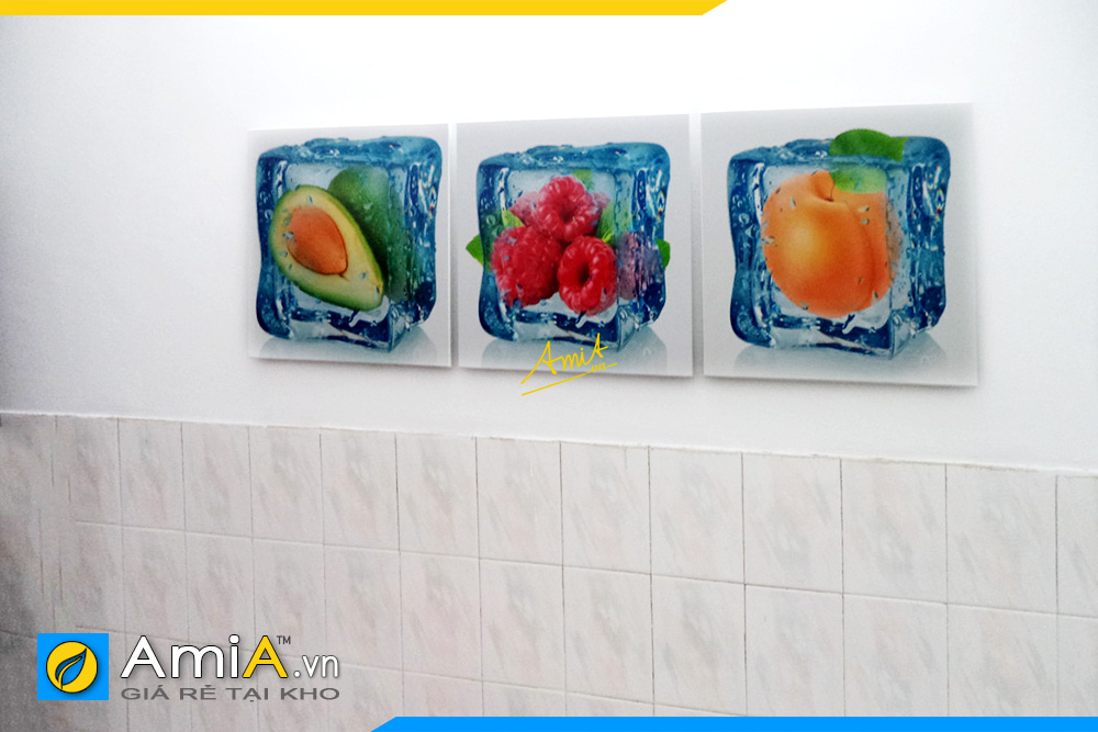 Hình ảnh Bộ tranh hoa quả trái cây trang trí phòng ăn bàn ăn đẹp hiện đại AmiA 308