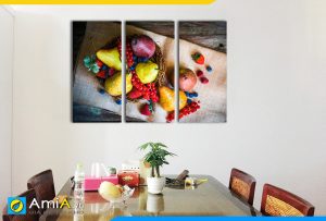 Hình ảnh Bộ tranh hoa quả trái cây trang trí tường phòng ăn nhà bếp sinh động AmiA PA25
