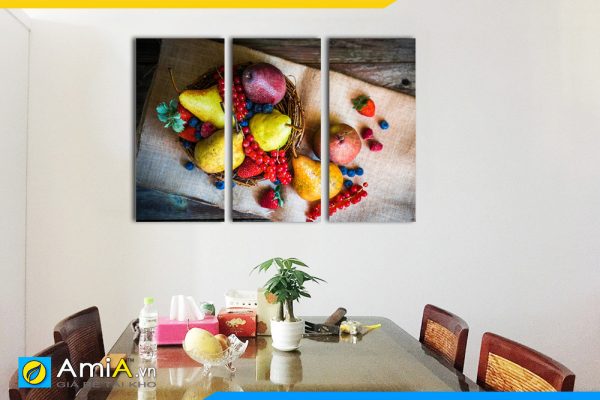 Hình ảnh Bộ tranh hoa quả trái cây trang trí tường phòng ăn nhà bếp sinh động AmiA PA25
