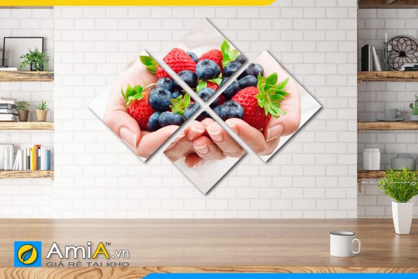 Hình ảnh Bộ tranh hoa quả treo tường trang trí phòng ăn AmiA 616