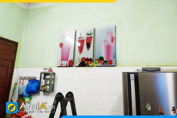 Hình ảnh Bộ tranh nước ép trái cây đẹp bắt mắt treo phòng ăn nhà bếp AmiA 310