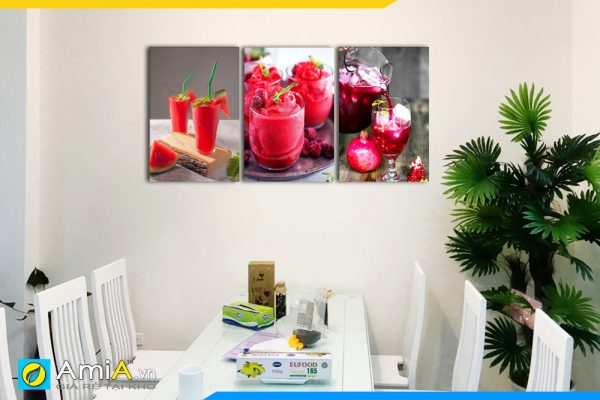 Hình ảnh Bộ tranh nước hoa quả trái cây treo tường đẹp hiện đại AmiA DU03