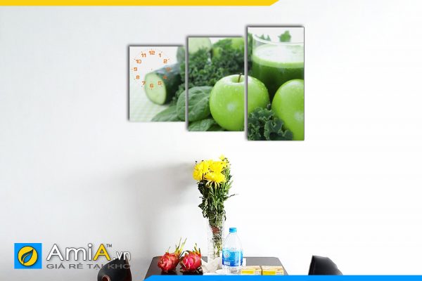 Hình ảnh Bộ tranh táo xanh treo tường phòng ăn đẹp hiện đại AmiA 145