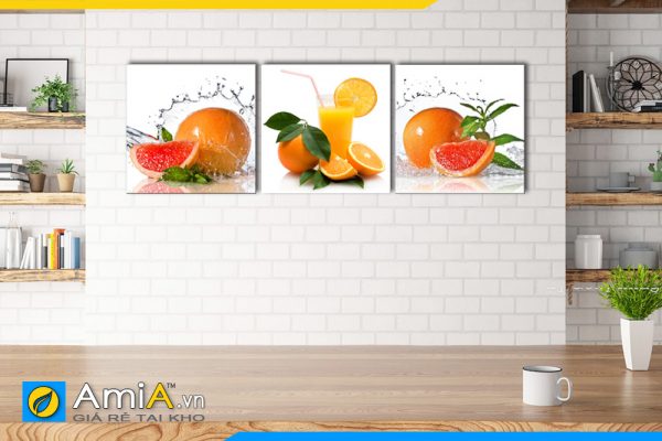 Hình ảnh Bộ tranh trái cây ngon hấp dẫn trang trí tường phòng ăn AmiA 465