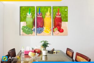 Hình ảnh Bộ tranh treo bàn ăn đồ uống đẹp thơm ngon hấp dẫn AmiA DU16