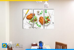 Hình ảnh Bộ tranh treo tường bàn ăn món ngon hấp dẫn AmiA DA07