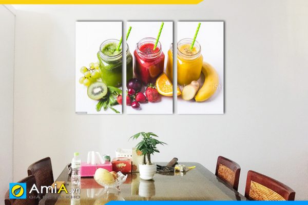 Hình ảnh Bộ tranh treo tường bàn ăn phòng ăn chủ đề đồ uống thơm ngon AmiA DU11