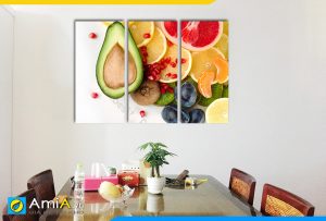Hình ảnh Bộ tranh treo tường hoa quả đẹp cho bàn ăn phòng ăn AmiA PA15