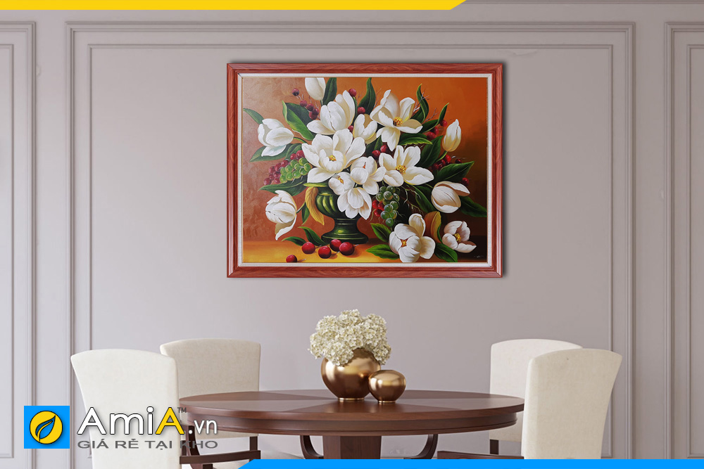 Hình ảnh Bức tranh vẽ sơn dầu trang trí tường phòng ăn bàn ăn AmiA SD91910