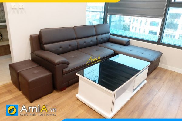 Ghế sofa da hiện đại chung cư AmiA352