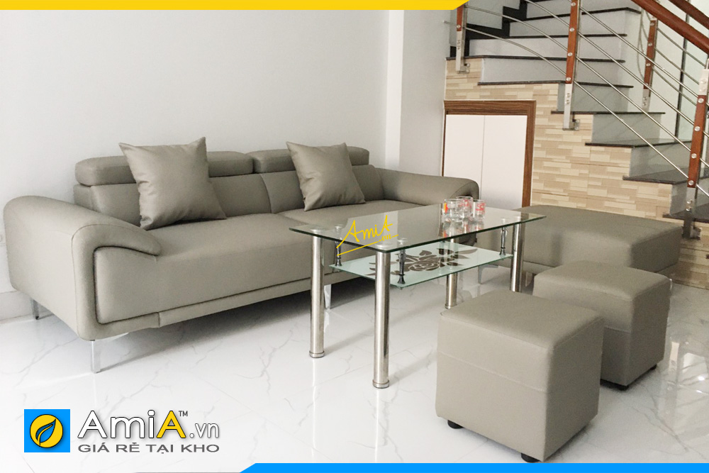 Ghế sofa da đẹp hiện đại dạng văng AmiA301