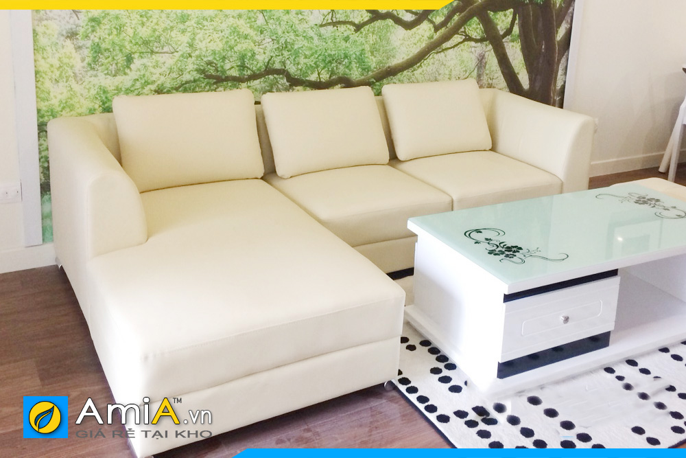 Ghế sofa da đơn giản kiểu dáng góc chữ L AmiA168