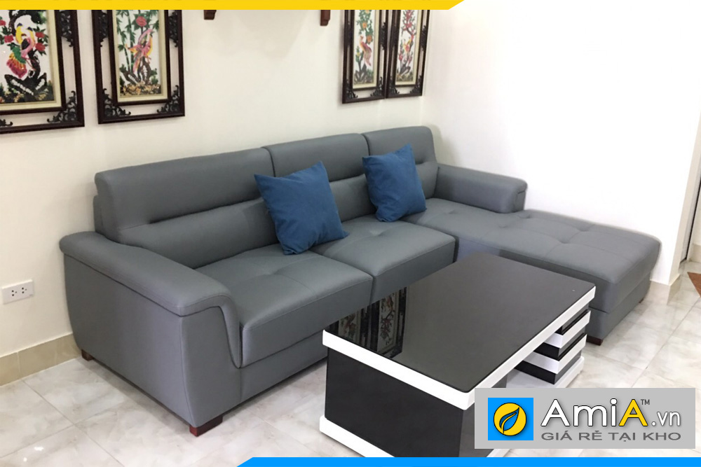 Ghế sofa da góc chữ L hiện đại cho phòng khách AmiA240