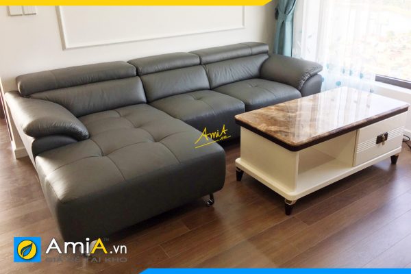 Ghế sofa da màu đen hiện đại AmiA358