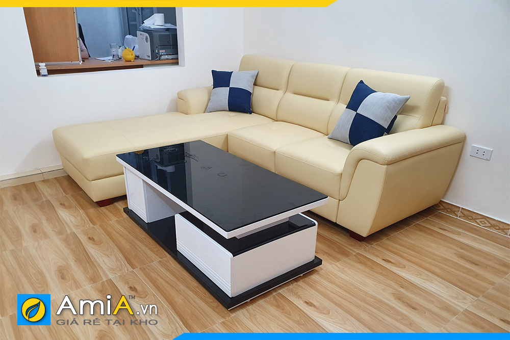 Ghế sofa da góc chữ L hiện đại cho phòng khách AmiA240