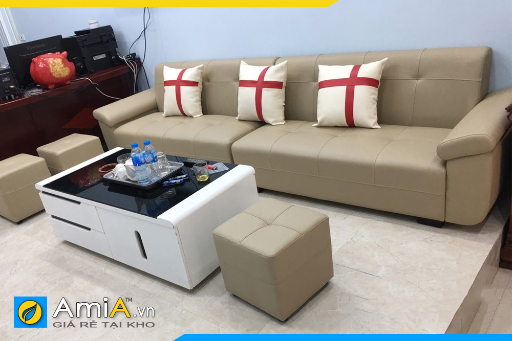 Ghế sofa da đẹp hiện đại phòng khách kích thước nhỏ gọn AmiA113
