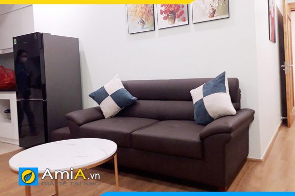 Ghế văng sofa da đẹp sọc đen nổi bật AmiA256