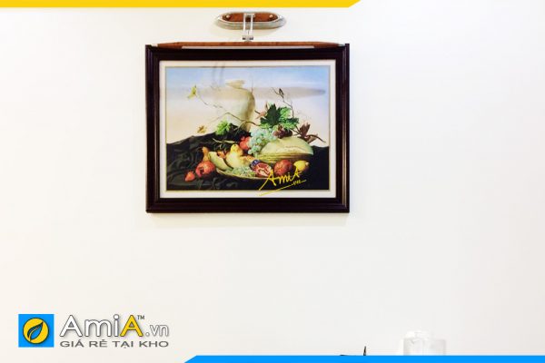 Hình ảnh Tranh bình hoa và quả treo tường phòng ăn đẹp AmiA 1022
