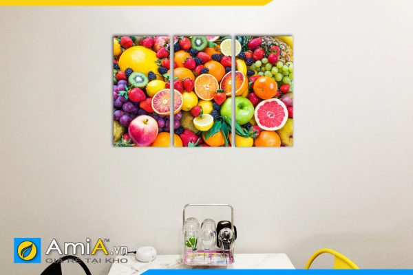 Hình ảnh Tranh các loại hoa quả trái cây trang trí bàn ăn phòng ăn đẹp AmiA PA01