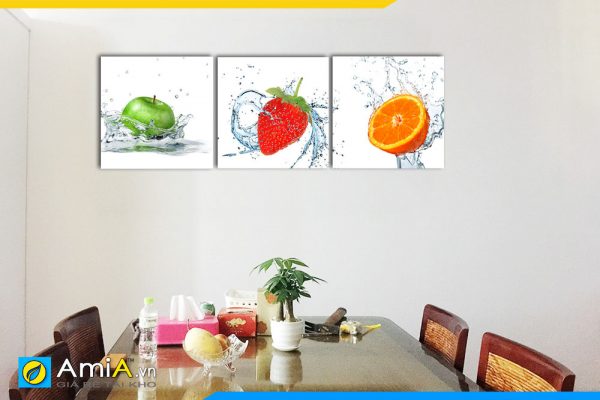 Hình ảnh Tranh các loại trái cây hoa quả trang trí tường bàn ăn AmiA 314
