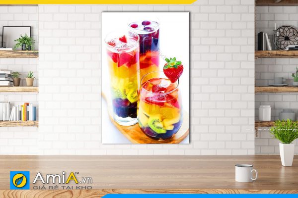 Hình ảnh Tranh đồ uống detox hoa quả đẹp bắt mắt treo bàn ăn phòng ăn AmiA DU05