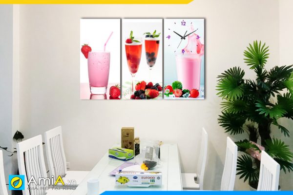 Hình ảnh Tranh đồ uống ly nước ép hoa quả trái cây treo bàn ăn đẹp AmiA 310