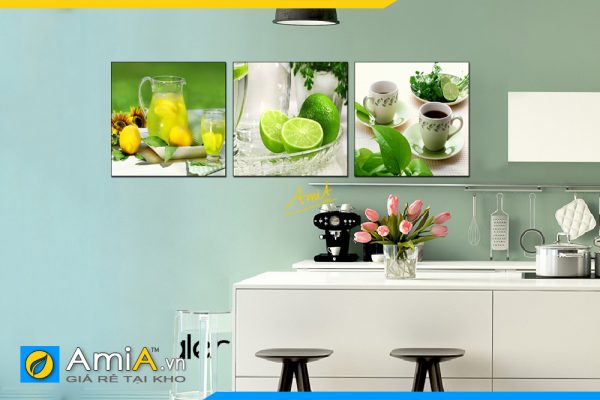 Hình ảnh Tranh đồ uống trang trí khu vực bàn ăn phòng ăn đẹp AmiA 1480