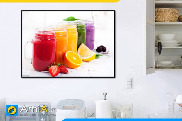 Hình ảnh Tranh đồ uống trang trí tường phòng ăn nhà bếp đẹp 1 tấm AmiA DU14
