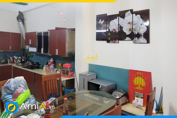 Hình ảnh Tranh hoa lan trắng trang trí bàn ăn phòng ăn đẹp ý nghĩa AmiA PA1821