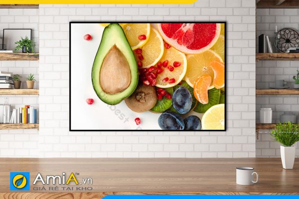 Hình ảnh Tranh hoa quả trái cây đẹp trang trí phòng ăn nhà bếp AmiA PA15