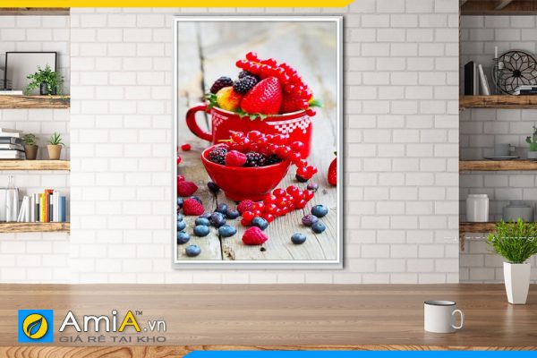 Hình ảnh Tranh hoa quả trái cây họ nhà dâu treo tường phòng ăn bàn ăn AmiA PA19