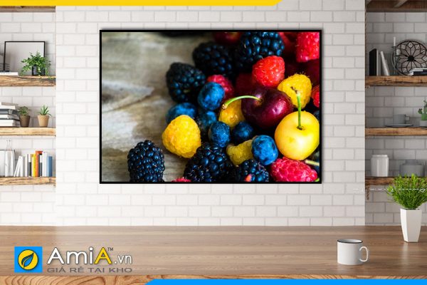 Hình ảnh Tranh hoa quả trái cây thiết kế 1 tấm treo tường phòng ăn AmiA PA13