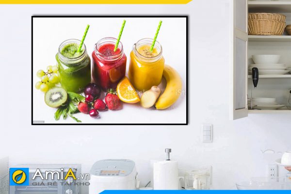 Hình ảnh Tranh ly nước sinh tố hoa quả trang trí phòng ăn nhà bếp hiện đại AmiA DU11