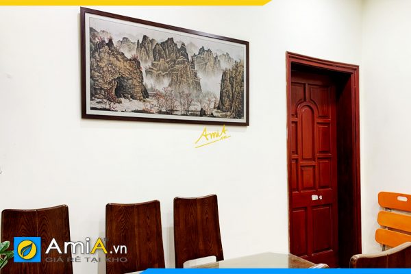 Hình ảnh Tranh núi đá treo tường phòng ăn thông phòng khách đẹp AmiA 715