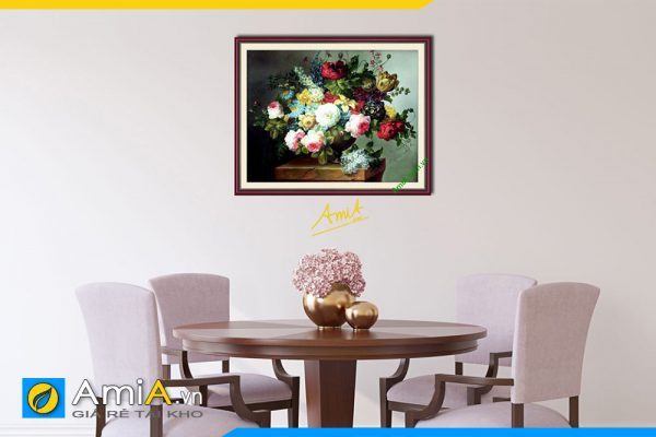 Hình ảnh Tranh phòng ăn nhà bếp đẹp bình hoa hút tài chiêu lộc AmiA 742