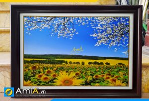 Hình ảnh Tranh phong cảnh cánh đồng hoa hướng dương trang trí phòng ăn AmiA 1902