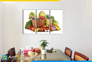 Hình ảnh Tranh rau củ trái cây treo tường bàn ăn đẹp hiện đại AmiA PA10