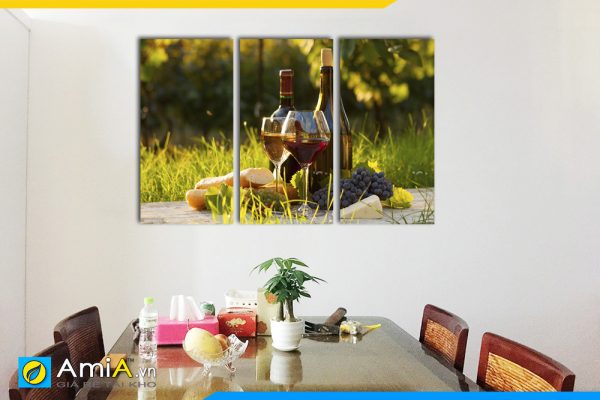 Hình ảnh Tranh rượu vang đẹp hiện đại treo tường bàn ăn sang trọng AmiA RV07