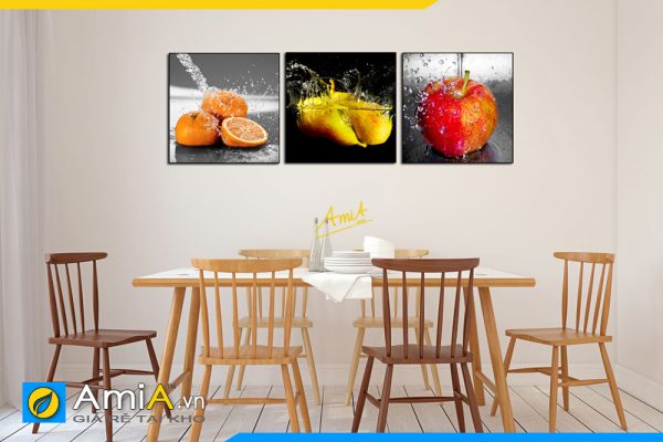 Hình ảnh Tranh trái cây màu sắc trang trí bàn ăn phòng ăn hiện đại AmiA 1472