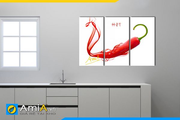 Hình ảnh Tranh trái ớt đỏ trang trí nhà bếp đẹp hiện đại AmiA 969