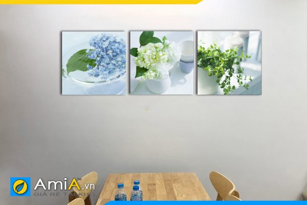 Hình ảnh Tranh trang trí bàn ăn phòng ăn bình hoa đẹp AmiA 1142