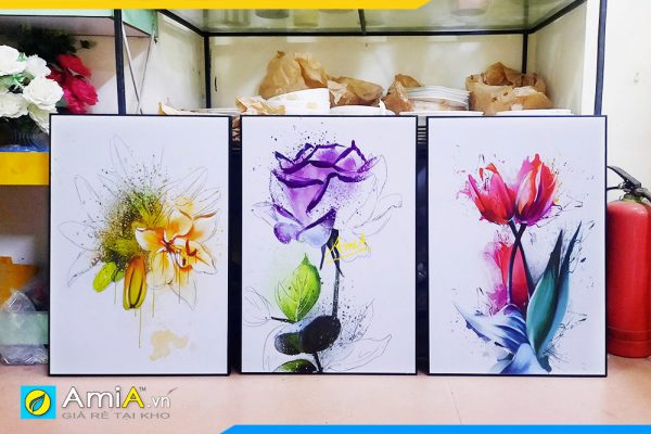 Hình ảnh Tranh trang trí phòng ăn nhà bếp bàn ăn hoa xray đẹp AmiA PA1499