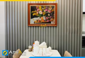 Hình ảnh Tranh trang trí tường bàn ăn bình hoa và quả tĩnh vật AmiA BHOA114