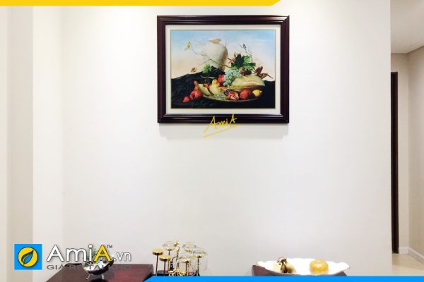 Hình ảnh Tranh treo bàn ăn phòng ăn đẹp chủ đề bình hoa AmiA 1022